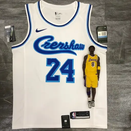 Los Angeles Lakers Noche Latina retro edición colaboración con cantante blanco número 24 Kobe Bryant