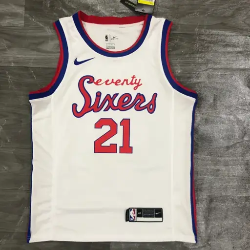 Temporada 21 Philadelphia 76ers retro cursiva limitada, nº 21 Embiid