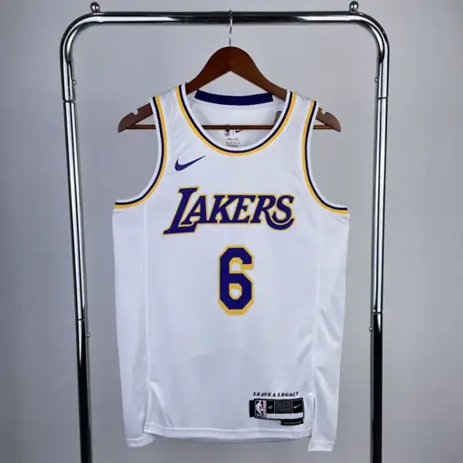 Temporada 23 Los Angeles Lakers cuello redondo blanco n.º 6 James