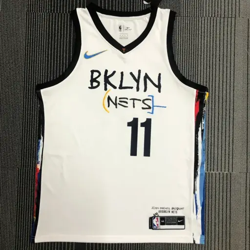 Camiseta estilo grafiti (blanca) de los Nets n.º 11 Irving