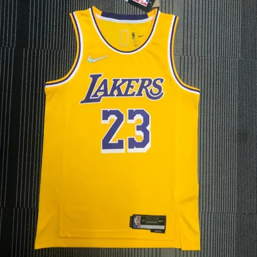 75º aniversario Lakers de Los Ángeles amarillo número 23 LeBron James