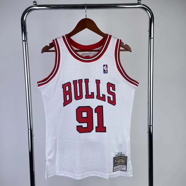 MN camiseta retro termoimpresa: SW Chicago Bulls temporada 98 color blanco nº91 Rodman