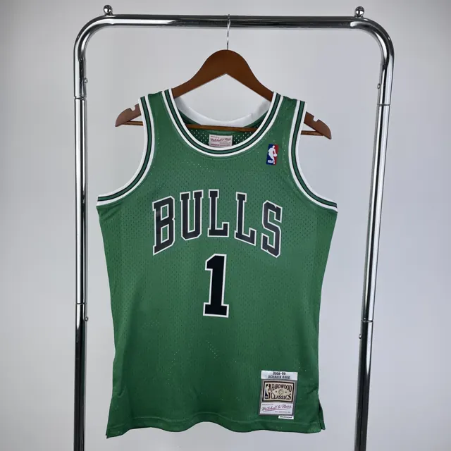 MN camiseta retro termosellada: SW Chicago Bulls temporada 08/09 San Patricio verde n.º 1 Rose