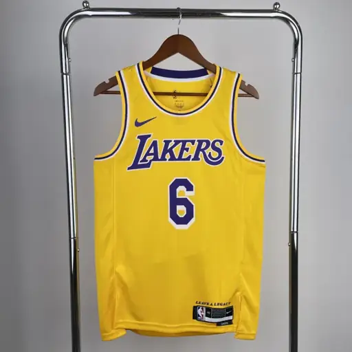 Temporada 23 Los Angeles Lakers cuello redondo amarillo n.º 6 James
