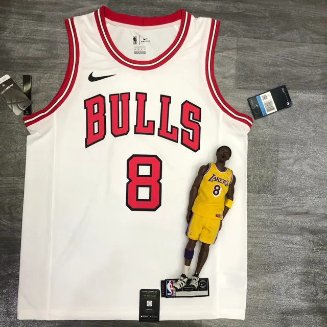Bulls cuello redondo blanco nº 8 Zach LaVine