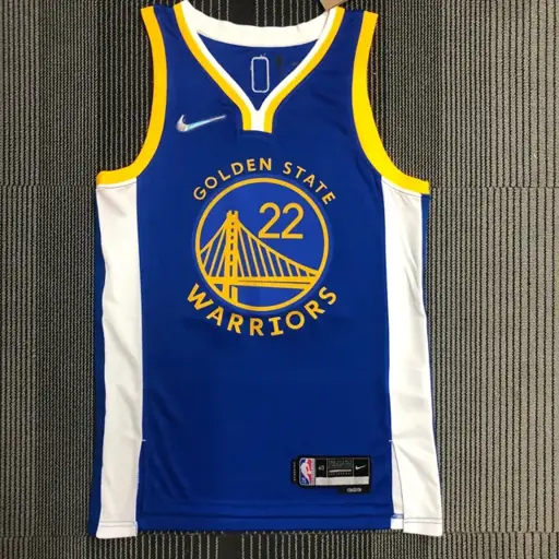 75 aniversario Warriors cuello en V azul número 22 Wiggins