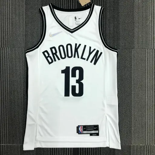 75 aniversario Nets blanco número 13 Harden