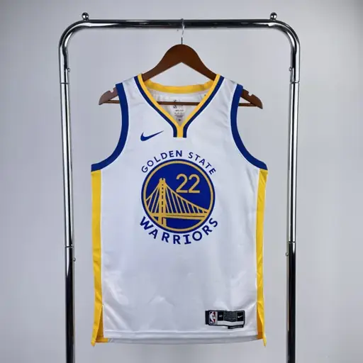 Temporada 23 Warriors cuello en V blanco número 22 Wiggins
