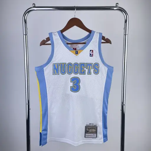 MN camiseta retro termosellada: SW Denver Nuggets temporada 06/07 blanco n.º 3 Iverson