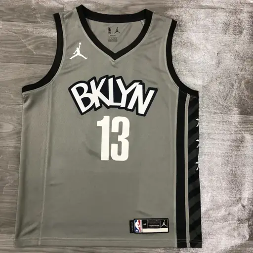 Temporada 21 Brooklyn Nets camiseta gris temática Jordan nº 13 James Harden
