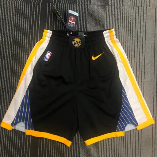 Pantalones cortos negros de los Warriors
