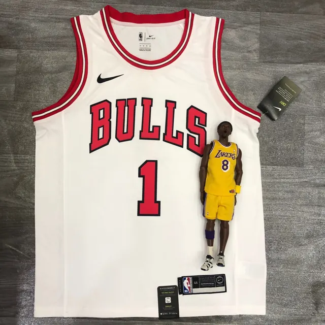 Bulls cuello redondo blanco nº 1 Derrick Rose