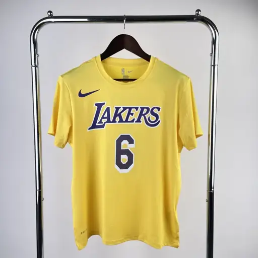 Los Angeles Lakers amarillo número 6 camiseta de manga corta de secado rápido