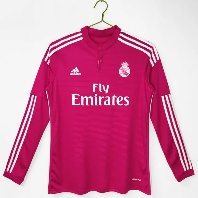 Manga larga: Temporada 2014/15 Real Madrid visitante rosa 3B