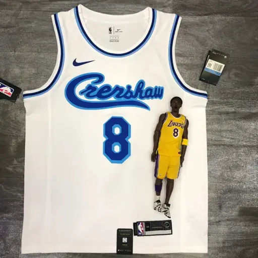 Los Angeles Lakers Noche Latina retro edición colaboración con cantante blanco número 8 Kobe Bryant