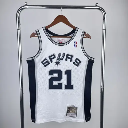 MN camiseta retro termosellada: SW San Antonio Spurs temporada 1998/99 blanco n.º 21 Duncan