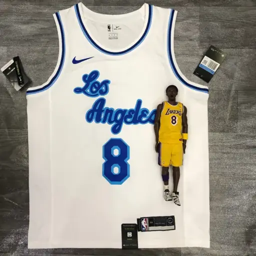 Los Angeles Lakers Noche Latina retro blanco número 8 Kobe Bryant