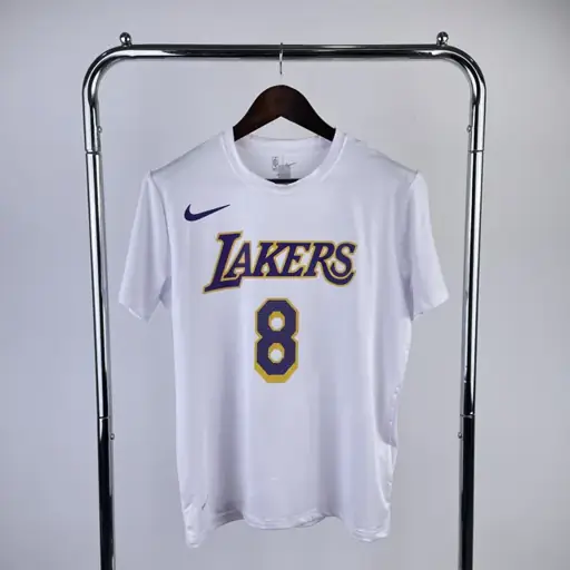 Los Angeles Lakers blanco número 8 camiseta de manga corta de secado rápido