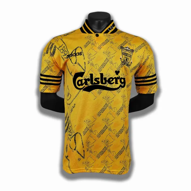 Temporada 1994/96 Liverpool tercera equipación amarilla 5A