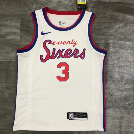 Temporada 21 Philadelphia 76ers retro cursiva limitada, nº 3 Iverson