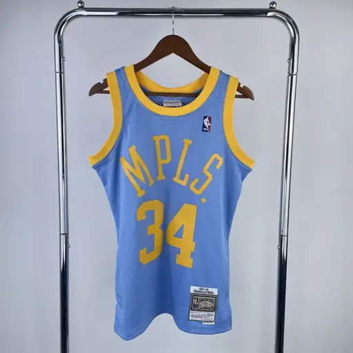 MN camiseta retro termotransferida: SW Lakers temporada 02 azul nº34 O'Neal