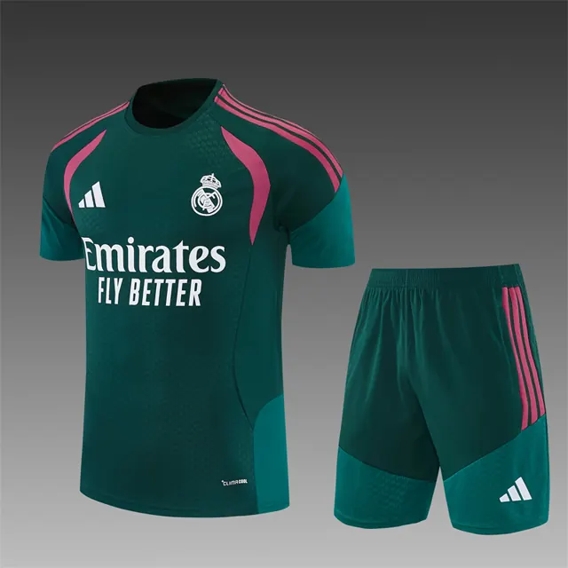 2627 manga corta Real Madrid verde oscuro con fucsia