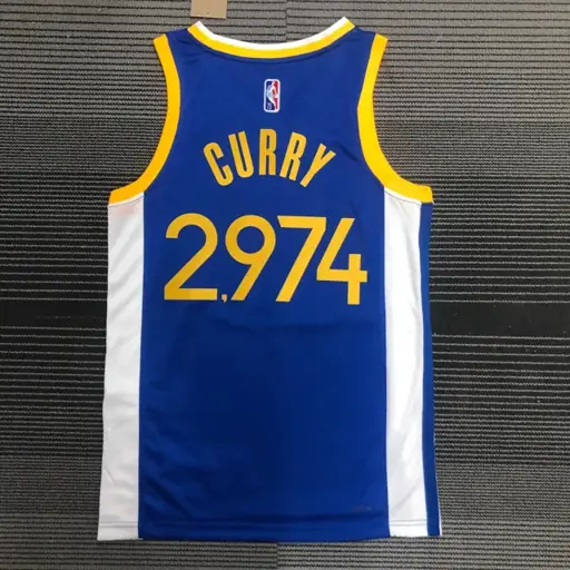 75.º aniversario Warriors cuello en V azul 2974 Curry