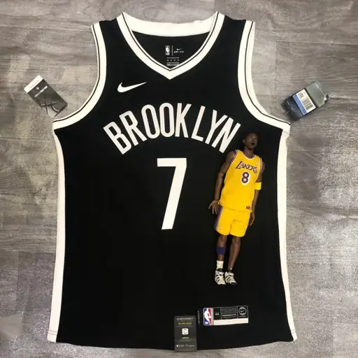 Brooklyn Nets cuello en V negro nº 7 Durant