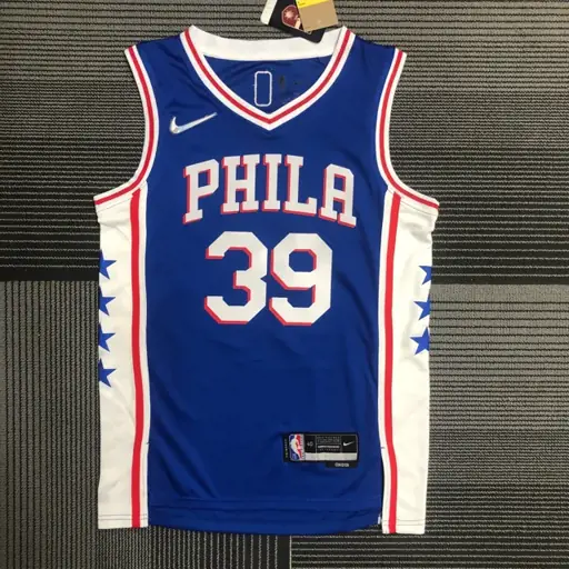 75.º aniversario Philadelphia 76ers azul de cuello en V n.º 39 Dwight Howard