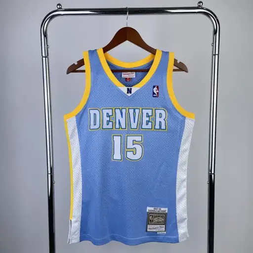 Camiseta retro MN termoimpresa: SW Denver Nuggets temporada 03/04 azul Carolina n.º 15 Anthony
