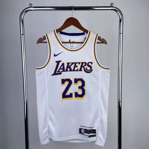 Temporada 23 Los Angeles Lakers cuello redondo blanco n.º 23 James