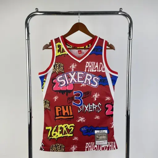 Camiseta retro termoimpresa MN: SW 76ers temporada 96/97 grafiti número 3 Iverson
