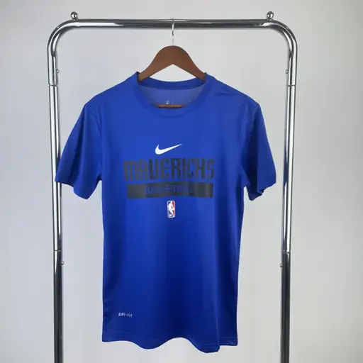 Temporada 23 Mavericks azul camiseta de entrenamiento de secado rápido de manga corta