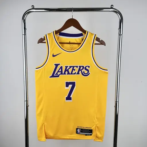 Temporada 23 Lakers de Los Ángeles cuello redondo amarillo número 7 Anthony