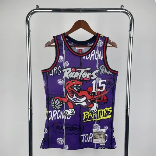 Camiseta retro termosellada MN: SW Raptors Temporada 98/99 Grafiti Número 15 Carter
