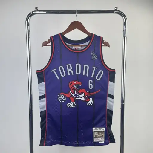 Camiseta retro termoimpresa versión aficionado MN: Toronto Raptors morado nº6