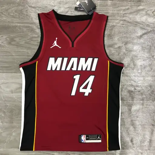 Temporada 21 Heat tema Jordan cuello en V granate número 14 Herro