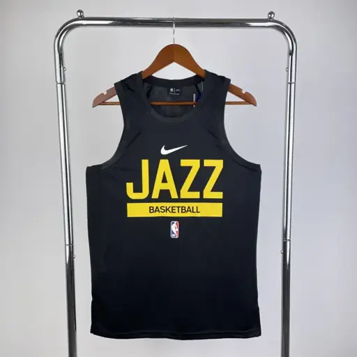 Temporada 23 Utah Jazz camiseta de entrenamiento de tirantes versión jugador negra