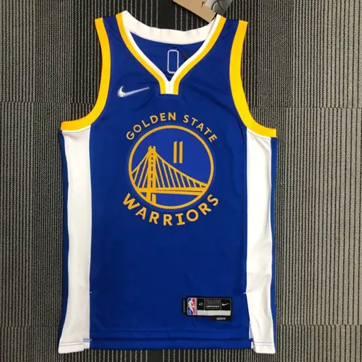 75 aniversario Warriors cuello en V azul número 11 Thompson