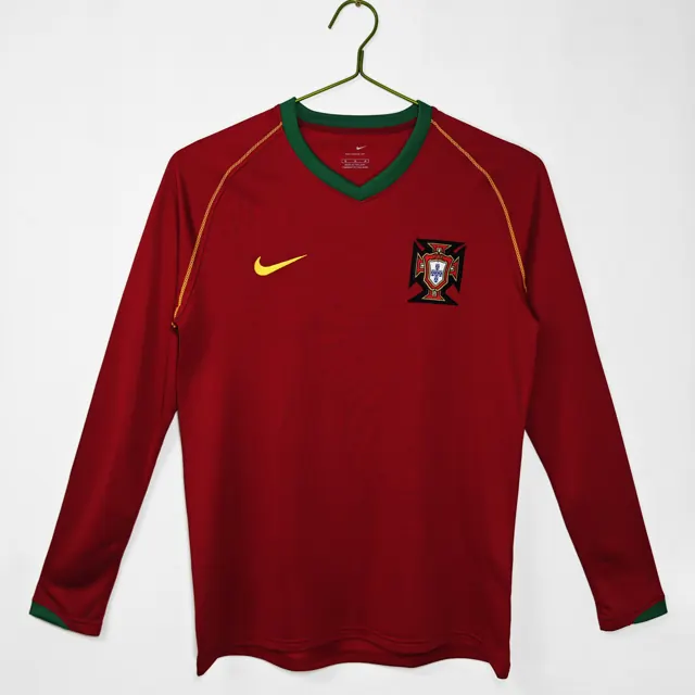 Manga larga: camiseta retro de local de Portugal de la temporada 2006, número 3B