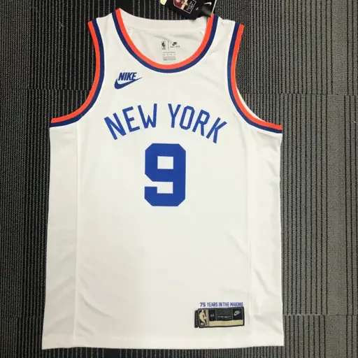 Camiseta retro 75.º aniversario de los Knicks n.º 9 Barrett