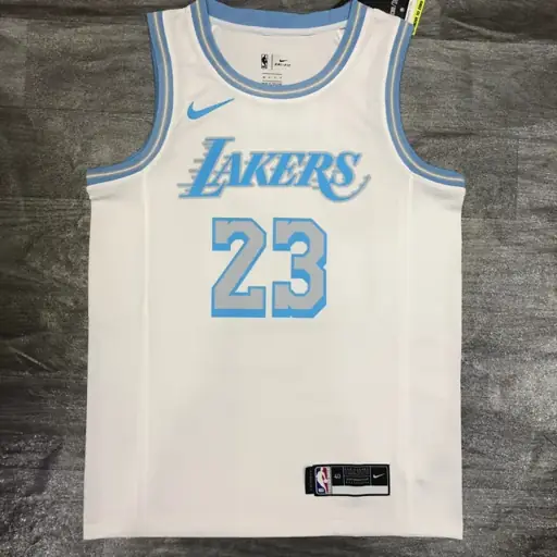 Temporada 21 Los Angeles Lakers camiseta retro blanca n.º 23 LeBron James