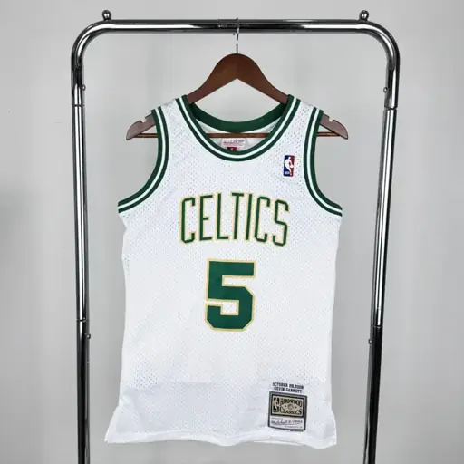 MN camiseta retro termoimpresa SW: Celtics temporada 08 platino nº 5 Garnett