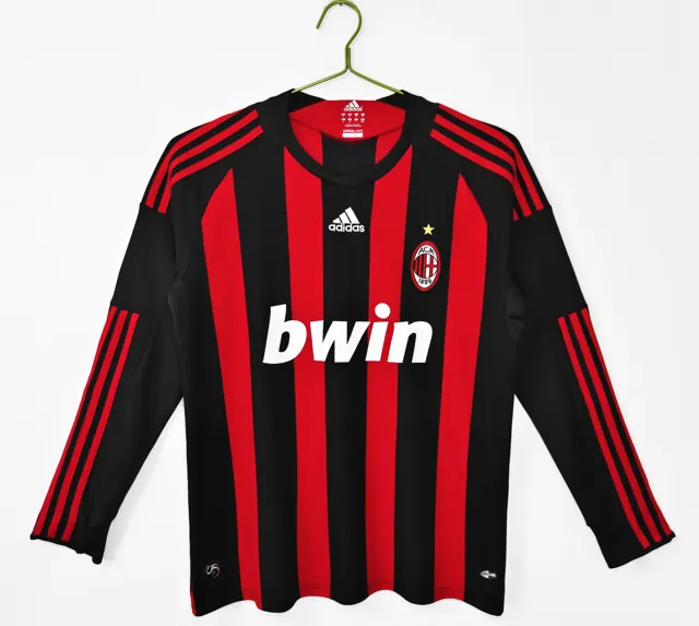 Manga larga: Temporada 2008/09 AC Milan local (jacquard)3B