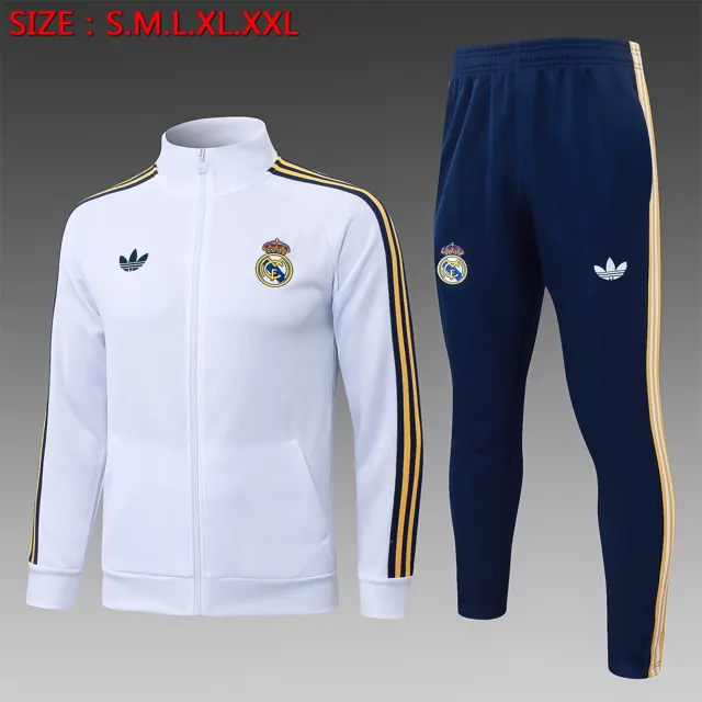 A26036# 2627 cremallera larga Real Madrid blanco (Trefoil) - Real Madrid