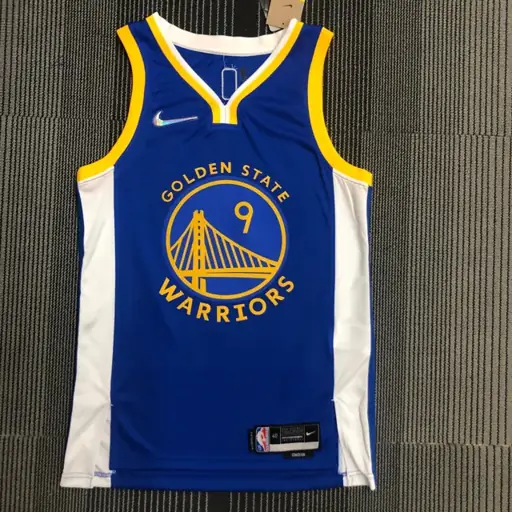 75 aniversario Warriors cuello en V azul número 9 Iguodala