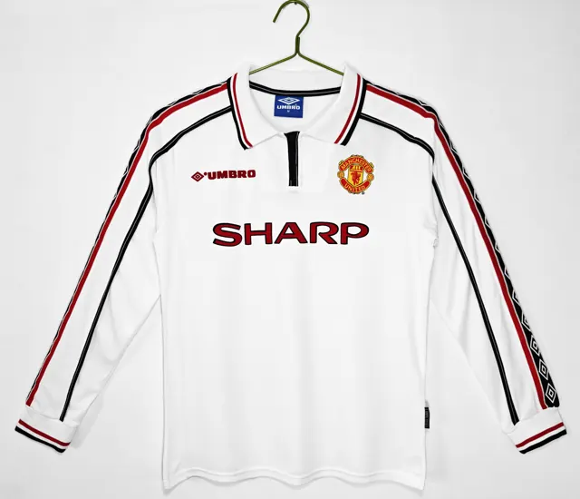 Manga larga: temporada 1998/99 Manchester United blanco 3B