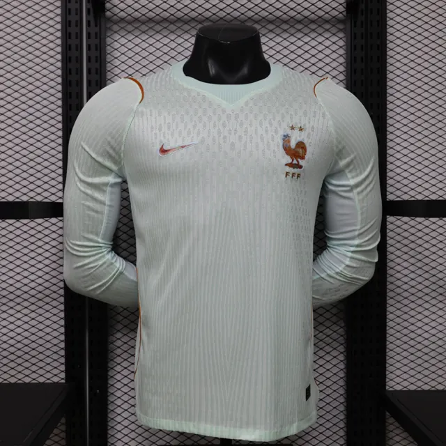 26. S-3XL Francia visitante manga larga (estrellas y F bordados)
