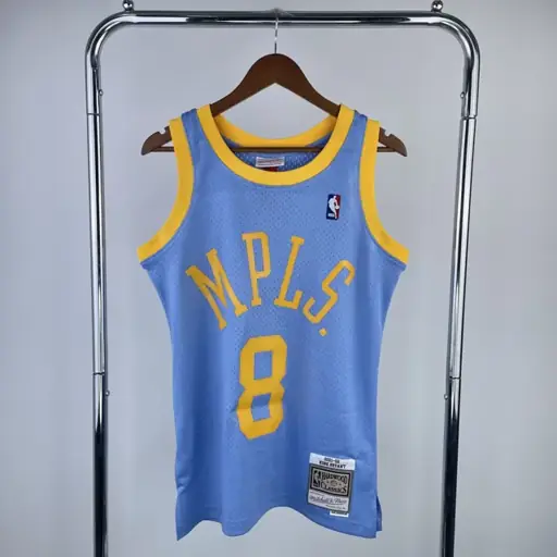 MN camiseta retro termotransferida: SW Lakers temporada 02 azul nº8 Bryant