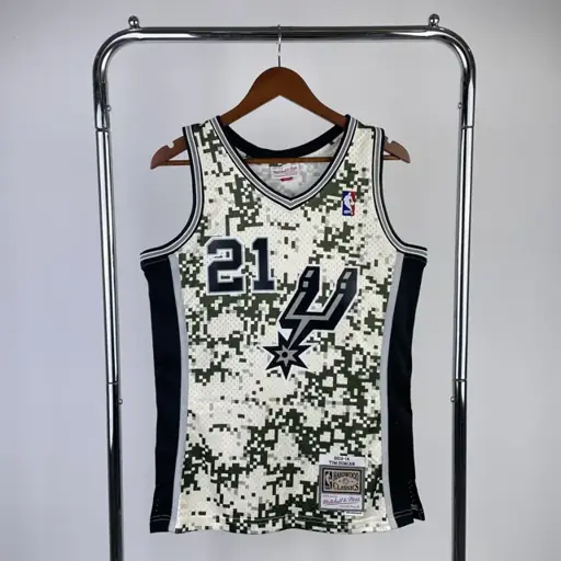 Camiseta retro MN termoimpresa: SW San Antonio Spurs temporada 13/14 camuflaje n.º 21 Duncan